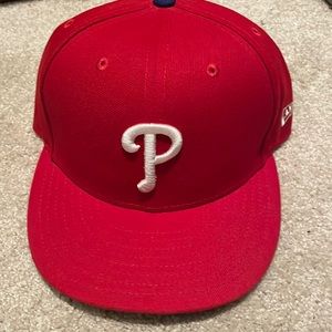 New Era Philadelphia Phillies Red and White Fitted Cap
